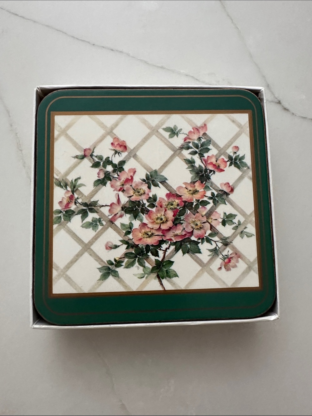 Pimpernel Floral Coasters “Romantic Rose” Cottagecore